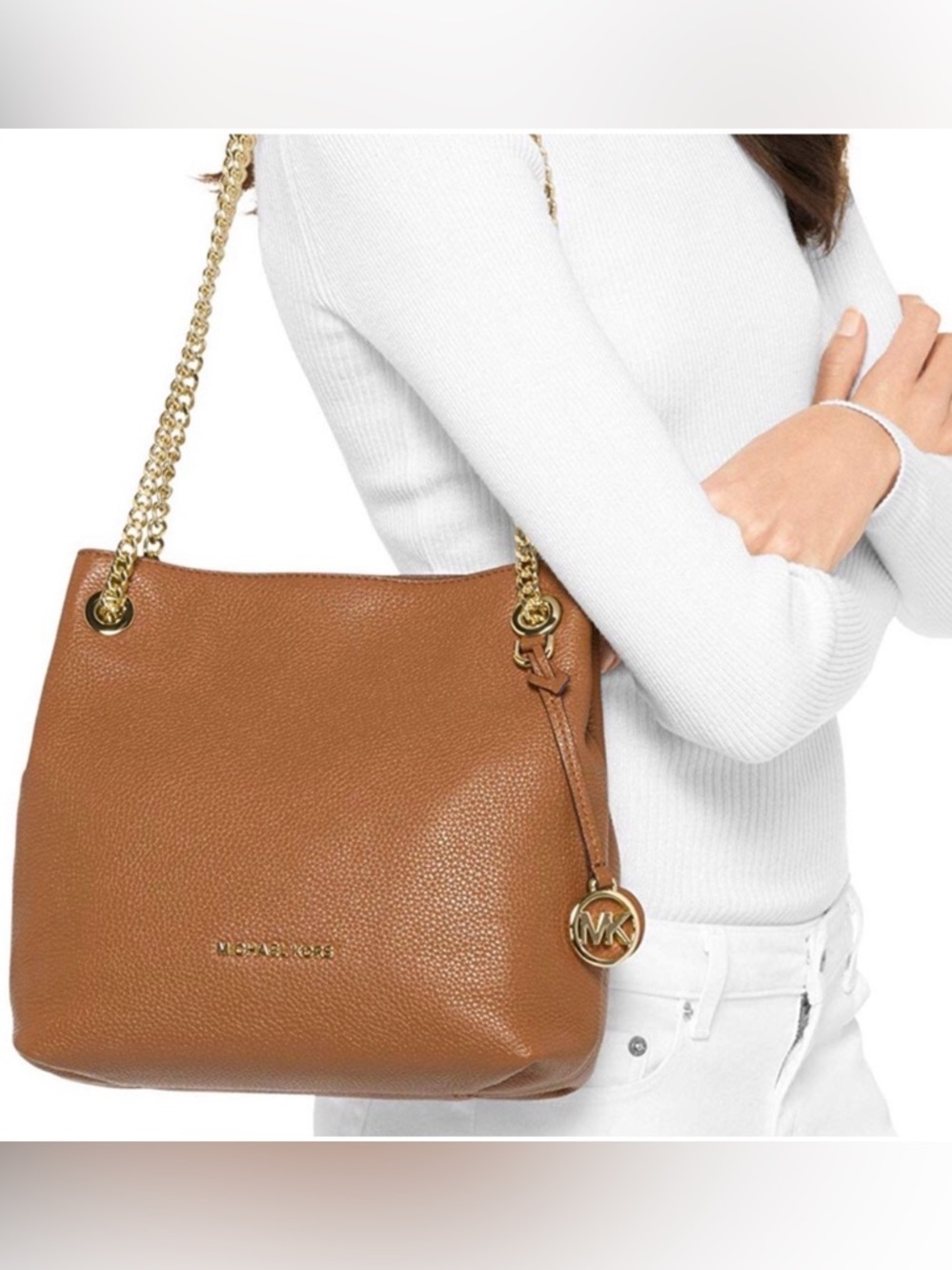 Michael Kors Jet Set Chain Medium Shoulder Tote Acorn Purse - Picture 14 of 14